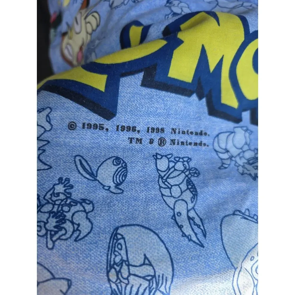 Vintage Nintendo 1998 Pokemon Full Size Bed Comforter Blanket 86x72in USA Made